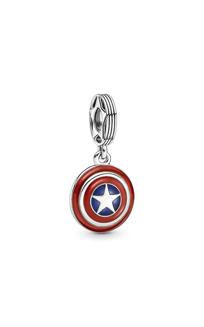 NEW PANDORA marvel the avengers captain america shield dangle charm in silver